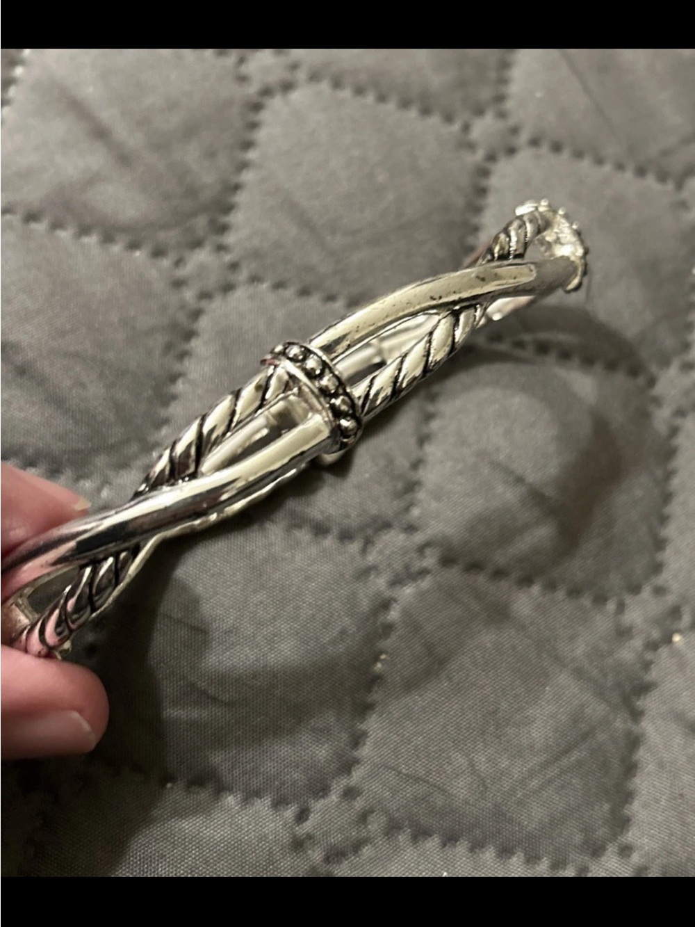 Vintage Napier Twisted Rope Stretch Bracelet - Silver Tone